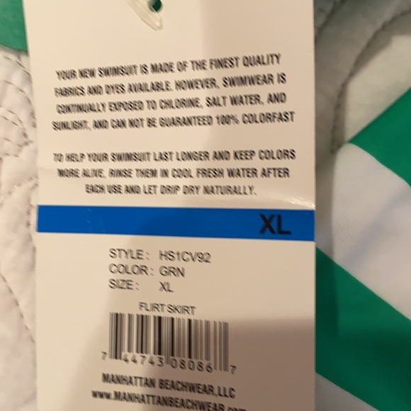 Hobie Striped Tankini NWT Size XL Green - Picture 4 of 8